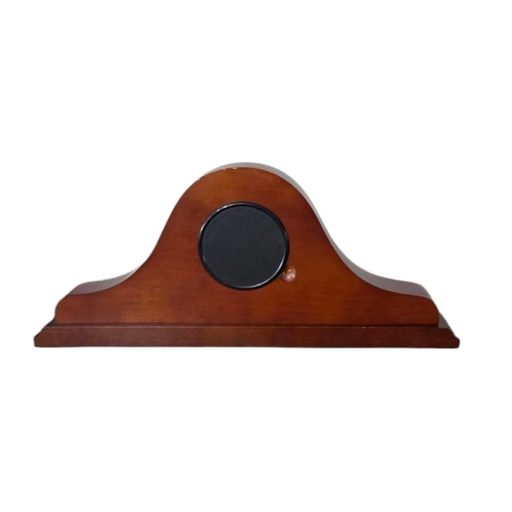 Vintage Sunbeam Oster‎ Gold Elegant Mantel Clock Quartz Cherry Wood #88634 WORKS